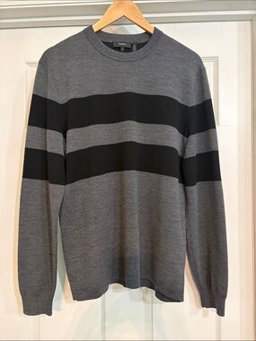 Theory Men’s Arnaud Merino Wool Striped Crewneck Sweater, Size M